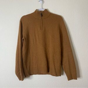 Monoprix Mens brown 100% cashmere 1/4 zip sweatshirt M